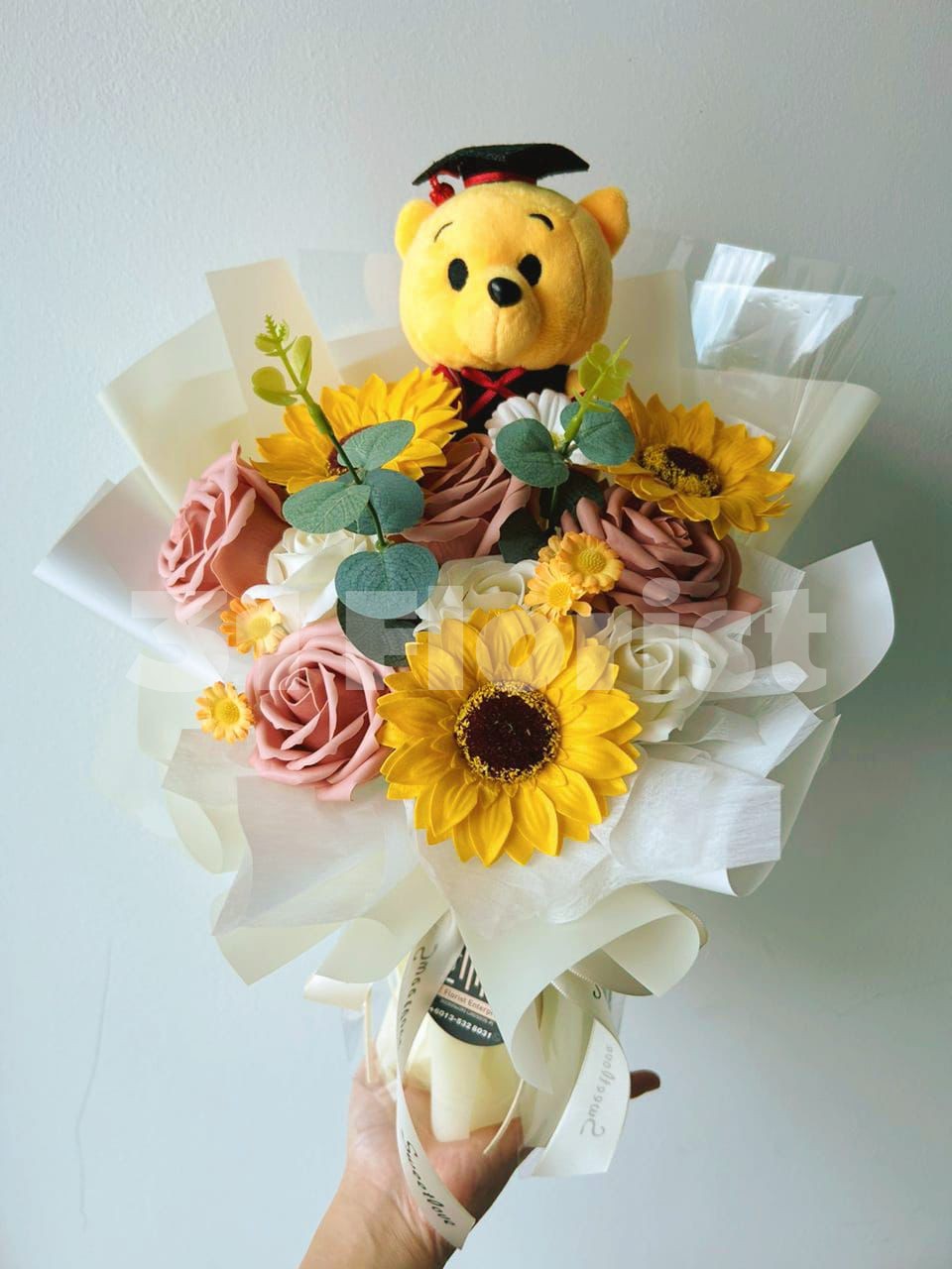 Winnie Sunflower Rose Bouquet 维尼向日葵玫瑰香皂花束